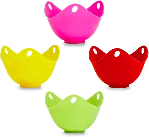 4 unidades de silicona para cazar huevos, tazas para cocinar huevos, cápsulas para hornear, cazador escalfador de huevos para microondas,
