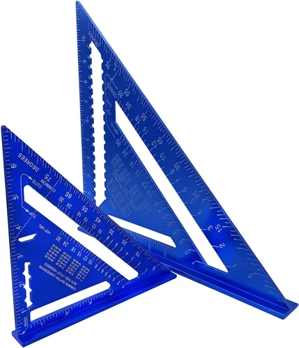 Miniatura 3 de ASNOMY Regla triangular de 7 pulgadas y 12 pulgadas, transportador cuadrado de viga negra, regla triangular de aleación de aluminio de alta