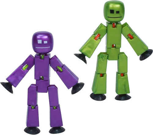 Zing StikBot - Paquete doble – Incluye 2 StikBots – Figuras de acción coleccionables y accesorios, animación Stop Motion, a partir de 4 años (Metal