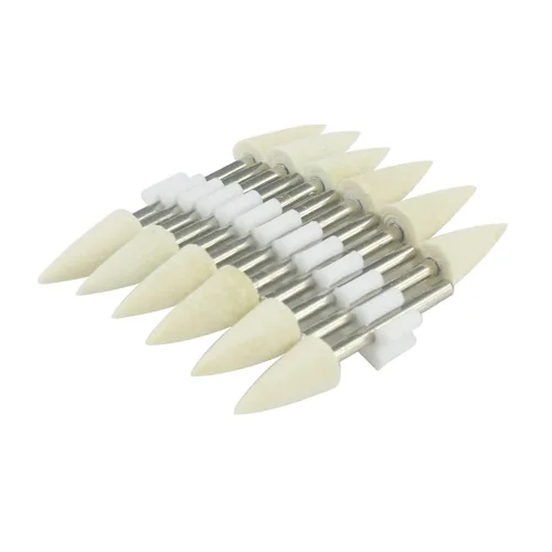 Brocas de pulido de fieltro de lana de 0.394 in, vástago de 1/8 de pulgada, puntos de pulido de fieltro de lana para herramienta giratoria Dremel