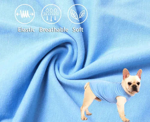 Miniatura 5 de Camisa azul en blanco para perros,Camisetas grandes para perros y niñas,Camiseta lisa de bulldog francés,L azul real Azul y Royal