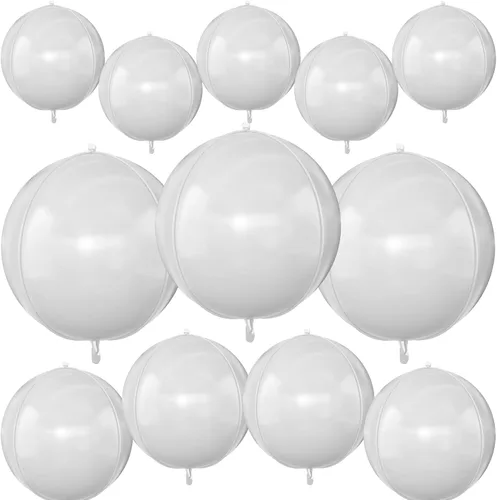 Miniatura 16 de 12 globos redondos de aluminio azul marino, globos de helio 4D de 22 pulgadas, 15 pulgadas, 10 pulgadas, globo de aluminio azul metálico