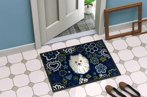 Miniatura 4 de Caroline's Treasures BB5058JMAT - Felpudo de 24 x 36 pulgadas, diseño de flores azules, para interiores y exteriores, para entrada, antideslizante