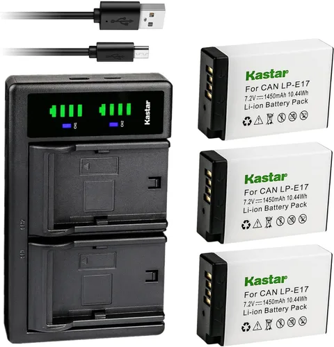 Miniatura 6 de Kastar Cargador de batería USB LTD2 de repuesto para Canon LP-E17 LPE17, 9967B02, Canon EOS RP, EOS R8, EOS R10, EOS R50, EOS R100 cámara sin