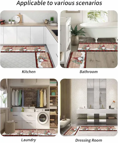 Miniatura 6 de Tapete de baño de Navidad para bañera, antideslizante, de secado rápido y absorbente, de tierra de diatomeas, tapete de cocina, felpudo de cocina