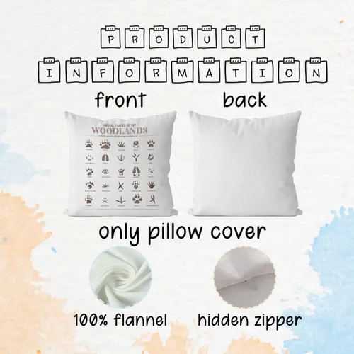 Miniatura 5 de IWXYI Fundas de almohada de bosque, fundas de almohada de pistas de animales de 18 x 18, decoración de guardería de bosques, fundas de almohada