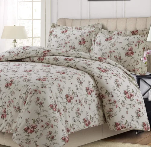Miniatura 10 de Tribeca Living Juego de funda de edredón de 200-GSM con estampado floral, King, Multicolor (FL200DSKIDB)