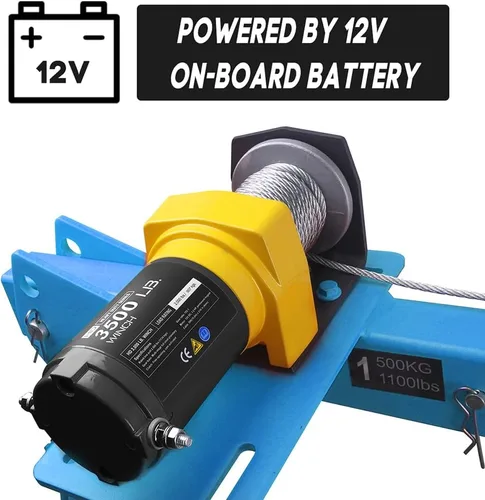 Miniatura 7 de Pismire 0.5T Nueva grúa plegable montada en camión de cama Diseño de extracción rápida Elevador de elevación con cabrestante eléctrico 3500 lb 12V