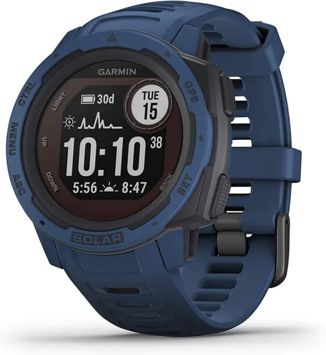 Garmin Instinct Solar, Reloj inteligente resistente para exteriores con capacidad de carga solar, aplicaciones deportivas integradas y monitoreo de