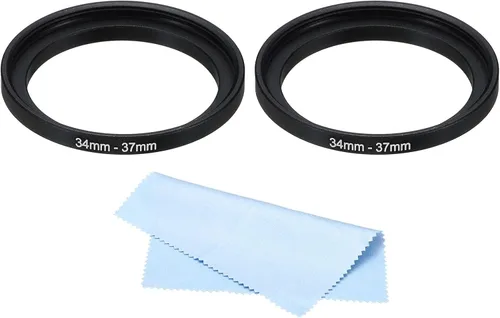 Miniatura 27 de PATIKIL Anillo elevador de metal de 27 a 1.181 in con paño de limpieza, paquete de 2 anillos adaptadores de filtro de lente de cámara, anillo