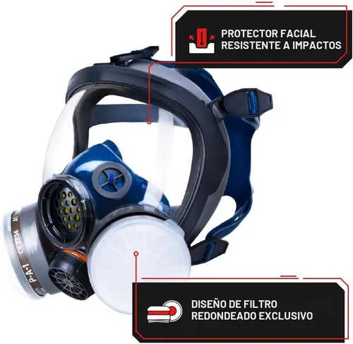 Miniatura 2 de Parcil Distribution Full Face Respirator Mask - Air Purifying, Organic Vapor & Particulate - Industrial Use - CE Tested Pt-100 Transparente