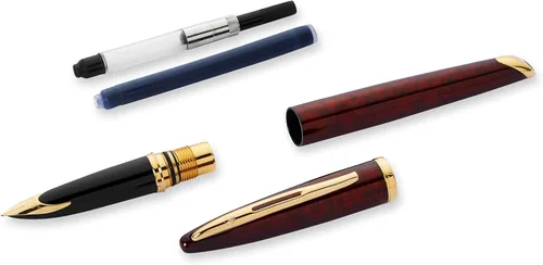 Miniatura 4 de Pluma estilográfica Waterman Carene Deluxe con punta mediana de oro macizo y tinta azul (S0699940), ámbar (Marine Amber)