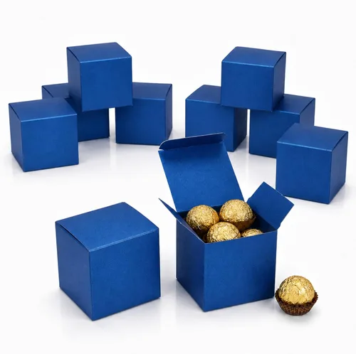 Miniatura 19 de Quotidian Cajas de regalo plegables de papel perlado italiano vintage con purpurina y tapas, de 3 x 3 x 3 pulgadas (7.6 x 3.0 x 3.0 x 3.0 in)