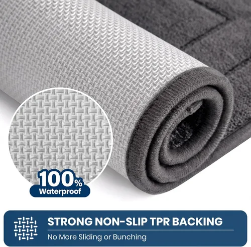 Miniatura 4 de PURRUGS Alfombra de pasillo de cocina lavable a máquina, 24 x 70 pulgadas, antideslizante, súper absorbente, suave para cocina, pasillo y Gris
