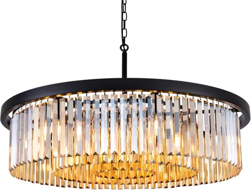 Miniatura 14 de Wellmet Lámpara de araña moderna de cristal para comedor, 6 luces negras de granja, lámpara colgante de cristal estilo granja, lámpara de techo