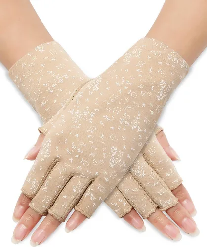 Miniatura 8 de Maxdot Guantes sin dedos para mujer, con protección solar, guantes de conducción de verano, antideslizantes, con protección UV, para exteriores