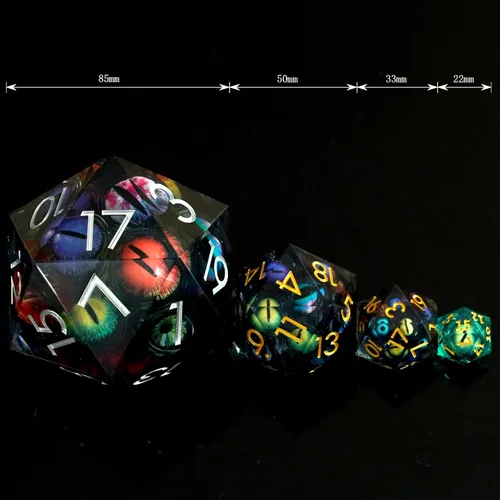 Miniatura 2 de Dados de mazmorras y dragones D20,3.346 in Dragon Eye D20,Dados de núcleo líquido para TTRPG