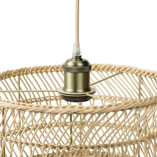 Miniatura 7 de HOONEX Candelabro de ratán, lámparas de techo de ratán, lámpara colgante de mimbre de 12.4 pulgadas para comedor, dormitorio, isla de cocina, natural