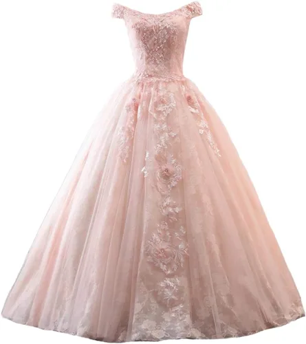 Dydsz Vestidos de quinceañera florales con hombros descubiertos para mujer, vestido de fiesta de graduación Sweet 15 16