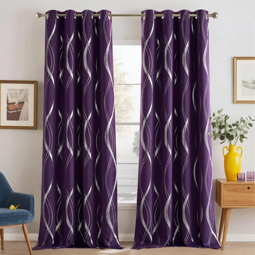 Miniatura 149 de NICETOWN Paneles de Cortinas Opacas para Dormitorio - Tratamiento de Ventanas con Aislamiento Térmico, Ojales Sólidos, Cortinas Opacas con Diseño