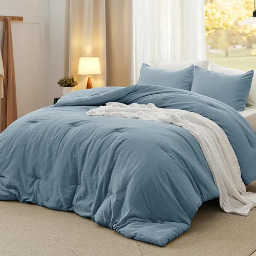 Miniatura 14 de Bedsure Juego edredón suave prelavado individual/individual XL, 365 días, cálido relleno alternativo GentleSoft™, 1 edredón ligero:68x88 pulgadas