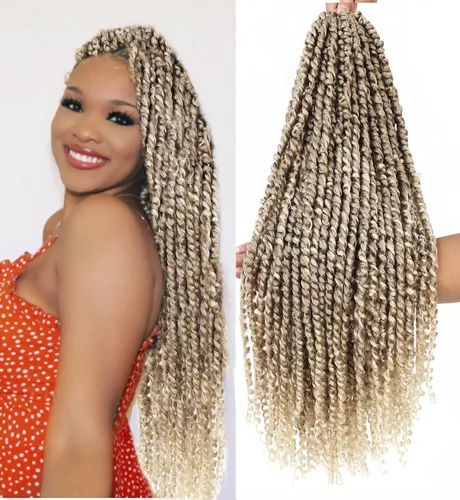 Miniatura 13 de Cabello Corto PassionTwist de 8 Pulgadas Cabello Pre-retorcido Passion Twists Cabello de Ganchillo Pre-enrollado Cabello Rizado de Ganchillo para 1b