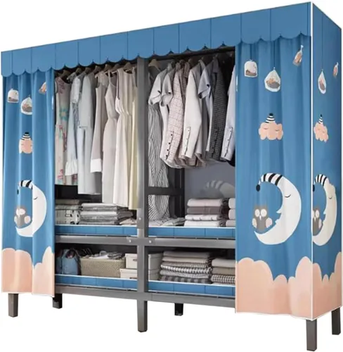 Miniatura 8 de large closets Folding Clothes Closet Metal Iron Wardrobe Closet Portable Closets for Hanging Clothes Easy to Assemble Saves Space Closet Space-saving