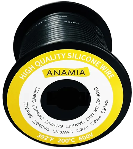 Miniatura 9 de ANAMIA - Alambre de silicona flexible de calibre 6, 6 AWG, conductor de cobre estañado de 3200 * 0.08mm, trenzado de alta temperatura para batería