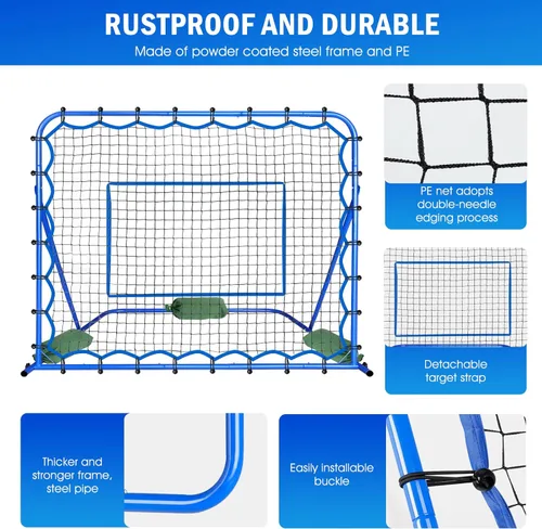 Miniatura 8 de Soccer Baseball Rebounder Net, Soccer Goal Net, Volleyball Softball Rebound Pitchback Net Quick-Switch Angle Training for Control, Passing Practice
