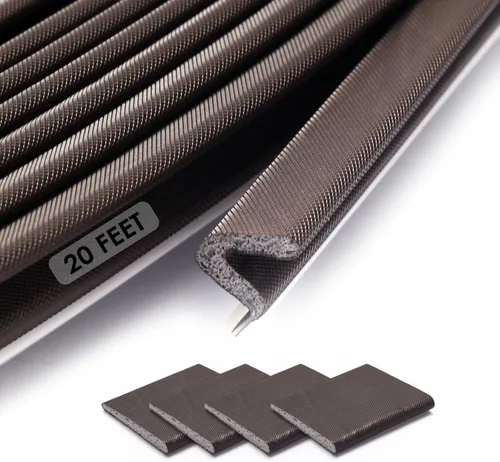 Miniatura 8 de Burletes Kerf para Puerta para Espacios Grandes, Tira de Sellado para Puerta Exterior Delantera, (Blanco, 20 Pies)