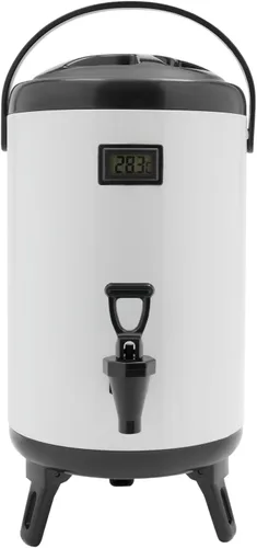 Miniatura 18 de Dispensador de bebidas aislado, dispensador de bebidas calientes de acero inoxidable de 2.11 galones con termómetro, dispensador de bebidas frías