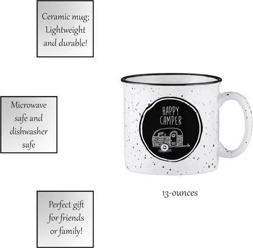 Miniatura 2 de Santa Barbara Design Studio SIPS Drinkware - Taza de cerámica para fogata, 13 onzas, Happy Camper