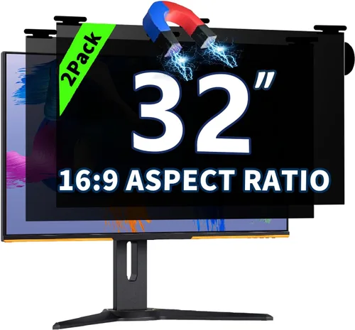 Miniatura 19 de Paquete de 2 pantallas magnéticas colgantes de privacidad para computadora de 27 pulgadas para monitor de pantalla ancha de 16:9, pantalla