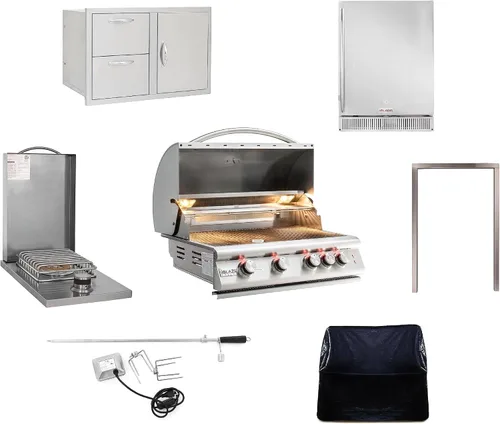 Miniatura 19 de Paquete de parrilla de gas Blaze BBQ para exterior de 32” LTE con parrilla de gas incorporada, parrilla de gas LTE, quemador de gas LTE, puerta
