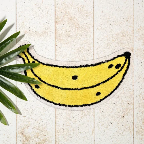 Miniatura 5 de FROZZUR Alfombra de baño de plátano, tapetes de baño para baño, bonita alfombra de bañera amarilla en forma de fruta, alfombra de baño de Navidad