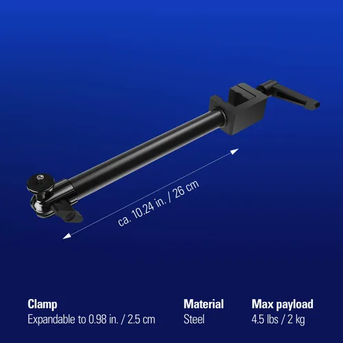 Miniatura 4 de Elgato Brazo sólido, brazo de sujeción con abrazadera acolchada para un fácil montaje y ajuste de luces, cámaras y micrófonos, para transmisión