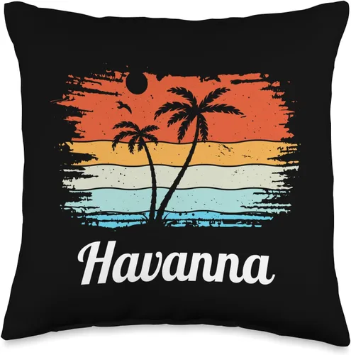 Funny Holiday Souvenirs And Gifts Havanna Souvenir - Almohada vintage para vacaciones de verano, 16 x 16 pulgadas, multicolor