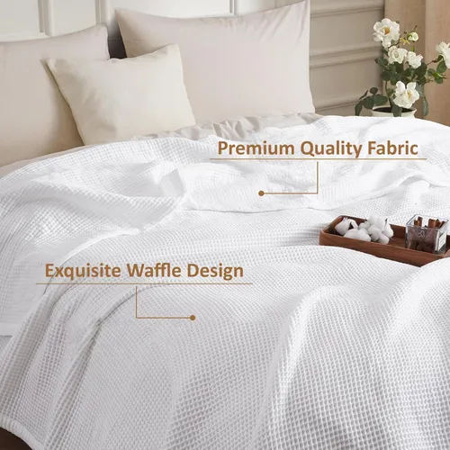 Miniatura 6 de ARlinen Manta 100% de algodón Tencel, ligera, transpirable, suave para todas las estaciones, para sofá, perfecta para personas que duermen con Blanco