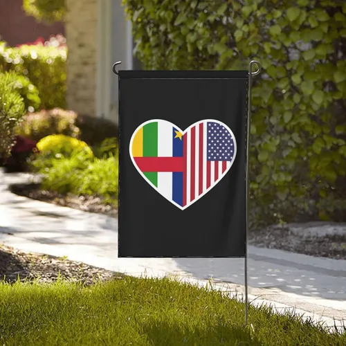 Miniatura 2 de I Love America And The Central African Republic Garden Flag 12.5"x18" Inch Double Sided Garden Flags Home Lawn Outdoor Decor Flags Party Banner
