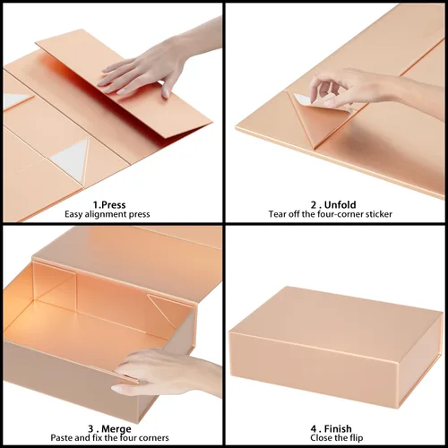 Miniatura 3 de ROSTELACK Cajas de regalo de 11.9" x 8.5" x 3.3" con tapa de cierre magnético caja para regalos, caja de regalo de dama de honor, bonita caja, cajas