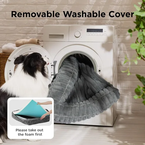 Miniatura 7 de Bedsure - Cama ortopédica para perros medianos, camas impermeables de espuma viscoelástica medianas con lados, sofá de espuma de nido de abeja