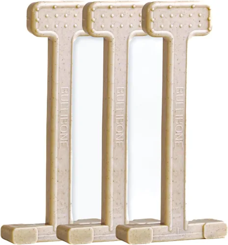 Miniatura 23 de Bullibone Juguete masticable de nailon para perros masticadores agresivos, hueso de higiene dental con sabor a tocino, juguetes duraderos
