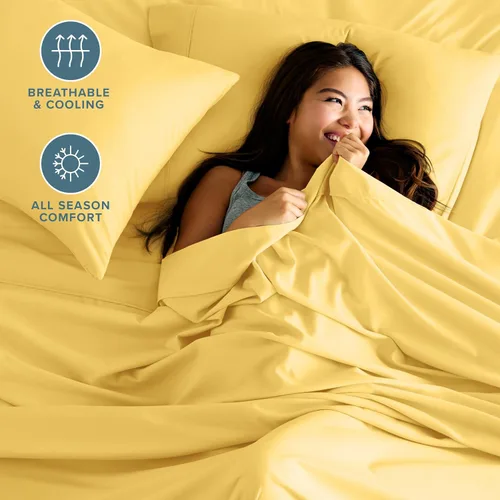 Miniatura 157 de Bare Home Hotel Luxury - Juego de sábanas tamaño individual, extra suave, 4 piezas, bolsillos profundos, ajuste fácil, refrescante y transpirable