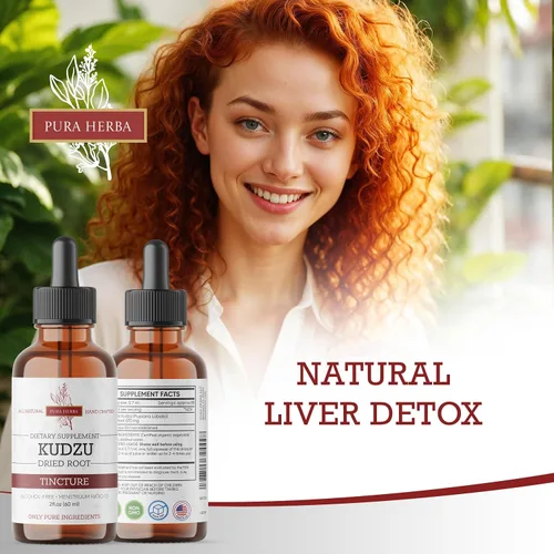 Miniatura 2 de Pura Herba Extracto orgánico de raíz de Kudzu – Sin alcohol, suplemento vegano para apoyo al alcohol – 2 onzas líquidas – Sin OMG, fabricado