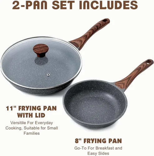 Miniatura 3 de SENSARTE Sartenes Antiadherentes para Freír, Sartenes para Omelettes con Revestimiento de Granito Suizo, Utensilios de Cocina Saludables, Sartén