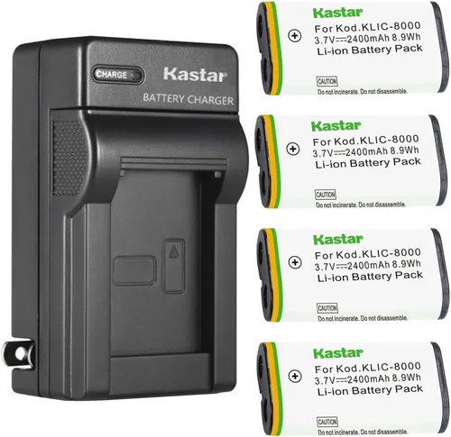 Kastar Paquete de 4 baterías y cargador de pared de CA para batería Wisycom MPRLBP, MPR30, MPR30-ENG, MPR50, MPR50-IEM, MPR51/52, receptor de banda