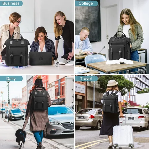 Miniatura 6 de LOVEVOOK - Mochila para laptop, para viaje de trabajo, bolso de enfermera, profesor, médico, viajero, para computadora de negocios, mochila
