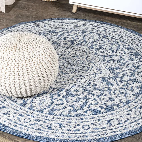 Miniatura 29 de Eyely BMS101D-28 - Alfombra de pasillo con textura de medallón de Santa Mónica Slesi, para interiores y exteriores, estilo costero, bohemio, Gris