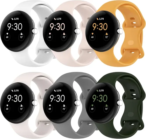 Miniatura 12 de Correa Compatible con Google Pixel Watch 1/2/3/4 (41mm), Pulsera de Reemplazo de Silicona Suave Deportiva para Google Pixel Watch 41mm Negro