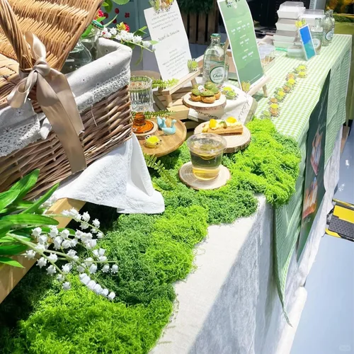 Miniatura 5 de Musgo de musgo falso para manualidades, musgo artificial de 3.52 onzas para manualidades, musgo sintético para jardín de hadas, decoración de Verde